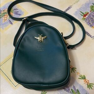 Elegant Green Leather Backpack